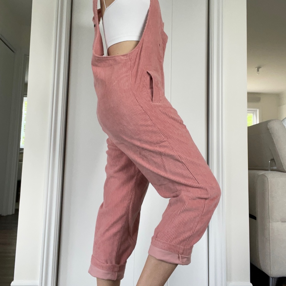 Billabong pink corduroy overalls
